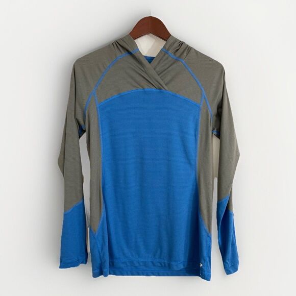 Outdoor Research Echo Hoodie Women’s M Blue Gray Ultra Lightweight Pullover - Picture 1 of 9
